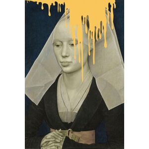 queence Acrylglasbild »Nonne« gelb Größe
