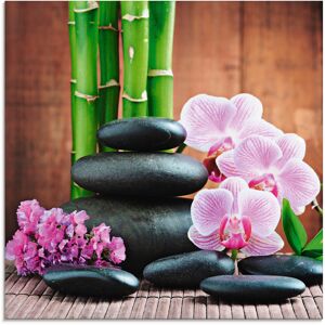 Artland Glasbild »Spa Konzept Zen Steinen Orchideen«, Zen, (1 St.), in... pink Größe