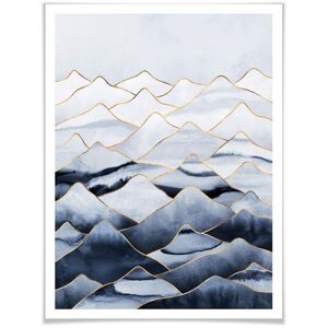 Wall-Art Poster »Die Berge«, Berge, (1 St.), Poster ohne Bilderrahmen bunt Größe