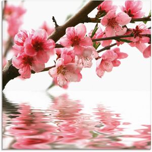 Artland Glasbild »Pfirsichblüten reflektieren im Wasser«, Blumen, (1 St.), in... pink Größe
