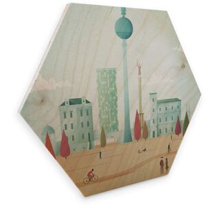 Wall-Art Holzbild »Geometrisches Holzbild Retro«, (1 St.), Vintage Holzschild mehrfarbig Größe