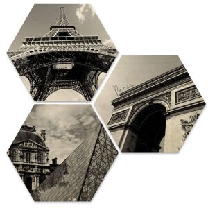 Wall-Art Mehrteilige Bilder »Impression Paris Stadt Collage«, Tiere, (Set, 3... mehrfarbig Größe