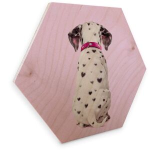 Wall-Art Holzbild »Dalmatiner Holzbild Hunde Bilder«, Tiere, (1 St.), Vintage... zartes Rosa Größe