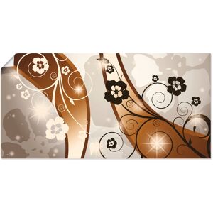 Artland Wandbild »Braune Wirbel mit Blumen«, Muster, (1 St.), als... braun Größe