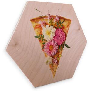 Wall-Art Holzbild »Blumen Pizza Holzbild Küche«, (1 St.), Vintage Holzschild mehrfarbig Größe