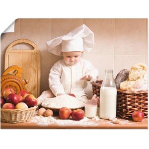Artland Wandbild »Küche Junge Kind Backen«, Bilder von Kindern, (1 St.), als... braun Größe