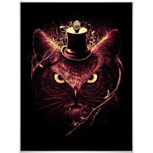 Wall-Art Poster »Nicebleed Meowl Katze Eule Magie«, Tiere, (1 St.), Poster... bunt Größe