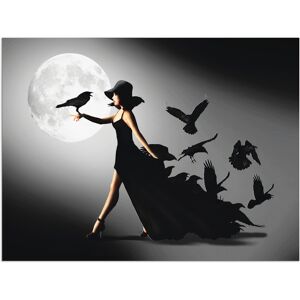Artland Wandbild »Die Frau mit den Raben«, Animal Fantasy, (1 St.), als... schwarz Größe