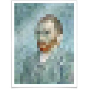 Wall-Art Poster »Pixel Portrait van Gogh Bildnis«, Person, (1 St.), Poster... bunt Größe