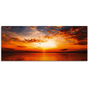 Artland Glasbild »Sonnenuntergang am Strand«, Sonnenaufgang & -untergang, (1... orange Größe