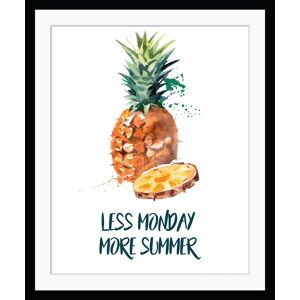 queence Bild »LESS MONDAY MORE SUMMER«, Ananas, Schriftzug, Ananas, gerahmt grün-weiss-braun Größe