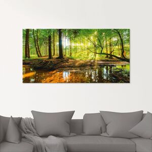 Artland Glasbild »Wald mit Bach«, Wald, (1 St.), in verschiedenen Grössen grün Größe