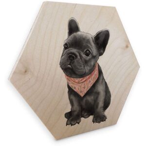 Wall-Art Holzbild »Französische Bulldogge Holzbild«, (1 St.), Vintage Holzschild mehrfarbig Größe