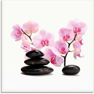 Artland Glasbild »Schwarze Steine und pinke Orchidee«, Zen, (1 St.), in... pink Größe