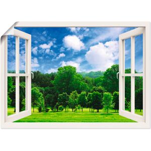 Artland Wandbild »Fensterblick - Grüner Wald«, Fensterblick, (1 St.), als... weiss Größe