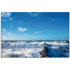 Artland Leinwandbild »Buhnen an der Küste der Ostsee III«, Gewässer, (1 St.),... blau Größe