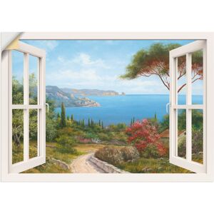 Artland Wandbild »Fensterblick - Haus am Meer I«, Fensterblick, (1 St.), als... weiss Größe