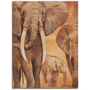 Artland Leinwandbild »Elefanten I«, Wildtiere, (1 St.), auf Keilrahmen gespannt braun Größe