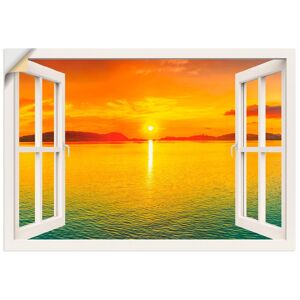 Artland Wandbild »Fensterblick - Sonnenuntergangspanorama«, Fensterblick, (1... weiss Größe