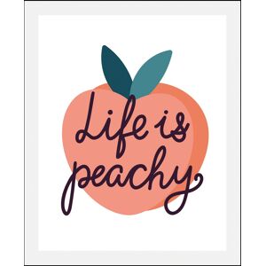 queence Bild »Life is peachy«, Schriftzüge, (1 St.), gerahmt rosa Größe