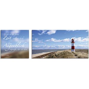 Artland Glasbild »Zitatenbild, Leuchtturm Sylt«, Sprüche & Texte, (2 St.), in... blau Größe