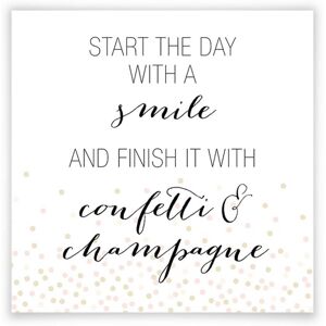 Wall-Art Poster »Start the day with a smile«, Schriftzug, (1 St.), Poster... weiss Größe