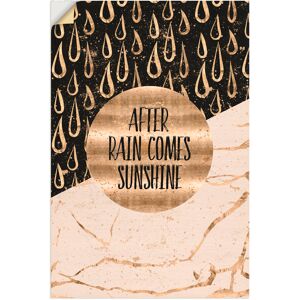 Artland Wandbild »Nach Regen kommt Sonnenschein«, Sprüche & Texte, (1 St.),... goldfarben Größe