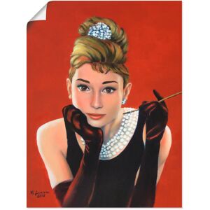 Artland Wandbild »Audrey Hepburn Porträt«, Stars, (1 St.), als Alubild,... rot Größe