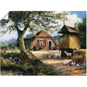 Artland Wandbild »Idyllische Farm mit Hühnern und Ziegen«, Garten, (1 St.),... grün Größe