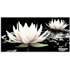 Artland Glasbild »Zwei Lotusblumen auf dem Wasser«, Blumen, (1 St.), in... schwarz Größe