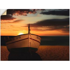 Artland Wandbild »Das Boot im Sonnenuntergang«, Küste, (1 St.), als... orange Größe