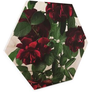 Wall-Art Holzbild »Blumen Holzbild Hexagon Rosen«, (1 St.), Vintage Holzschild mehrfarbig Größe