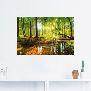 Artland Wandbild »Wald mit Bach«, Wald, (1 St.), als Alubild, Outdoorbild,... grün Größe