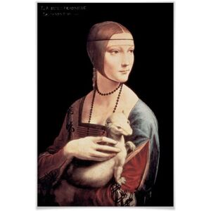 Wall-Art Poster »Dame mit Hermelin«, Menschen, (1 St.), Poster ohne Bilderrahmen bunt Größe