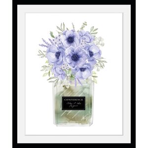 my home Bild mit Rahmen »Blumen Parfüm - Gerahmter Digitaldruck - Wandbild«,... Blau/Grün Größe