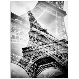 Artland Glasbild »Der doppelte Eiffelturm«, Gebäude, (1 St.), in... schwarz Größe