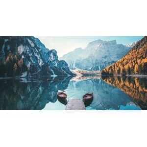 Bönninghoff Leinwandbild »Pragser Wildsee«, Seelandschaft-Italien, (1 St.),... blau- grau- braun Größe