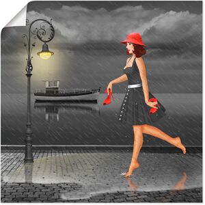 Artland Wandbild »Tanzen im Regen«, Frau, (1 St.), als Leinwandbild, Poster... schwarz Größe