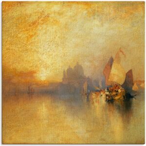 Artland Leinwandbild »Venedig bei Sonnenuntergang.«, Sonnenaufgang &... orange Größe