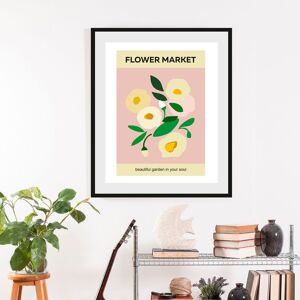 queence Bild »Flower Market«, Blumen, (1 St.), gerahmt gelb/grün/beige Größe