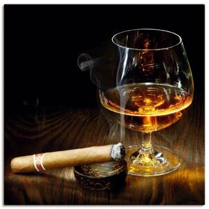 Artland Wandbild »Zigarre und Cognac«, Zigarren, (1 St.), als Leinwandbild,... braun Größe