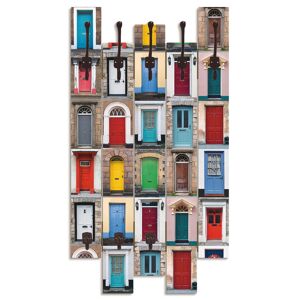 Artland Garderobenleiste »Fotocollage von 32 bunten Haustüren«, teilmontiert bunt Größe
