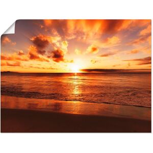 Artland Wandbild »Schöner Sonnenuntergang Strand«, Gewässer, (1 St.), als... orange Größe