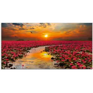 Artland Glasbild »Sonnenschein blühende Lotusblume«, Blumen, (1 St.), in... orange Größe