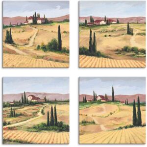 Artland Leinwandbild »Die toskanische Landschaften«, Europa, (4 St.), 4er... braun Größe