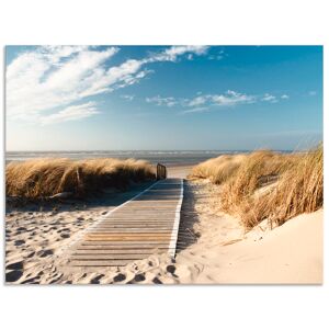 Artland Wandbild »Nordseestrand auf Langeoog - Steg«, Strand, (1 St.), als... naturfarben Größe