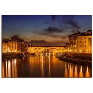 Artland Wandbild »FLORENZ Ponte Vecchio am Abend«, Florenz, (1 St.), als... orange Größe