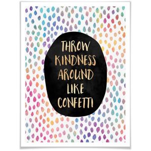Wall-Art Poster »Kindness Konfetti«, Schriftzug, (1 St.), Poster ohne... bunt Größe