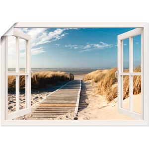 Artland Wandbild »Fensterblick Nordseestrand auf Langeoog«, Fensterblick, (1... weiss Größe