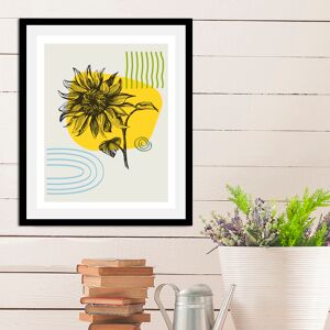 queence Bild »Sunflower«, Blumen, (1 St.), gerahmt schwarz/grün/gelb/blau Größe